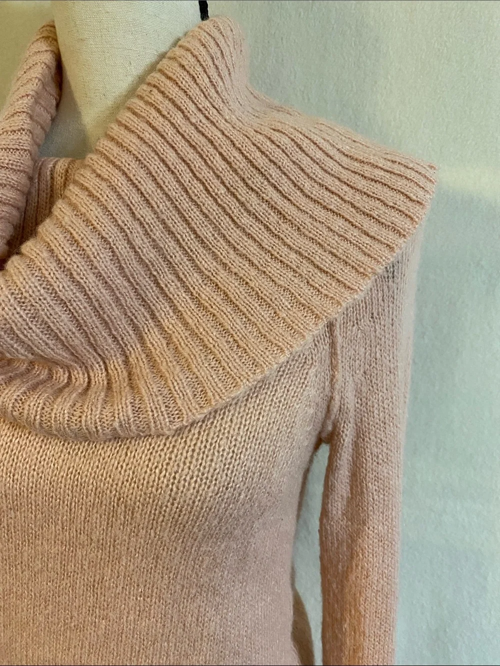 J. Crew dusty pink Chalet wool mohair knit cowl turtleneck sweater